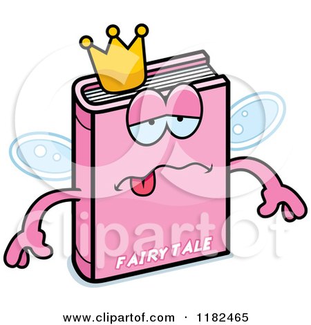 Cartoon of a Sick Pink Fairy Tale Book Mascot - Royalty Free Vector Clipart by Cory Thoman