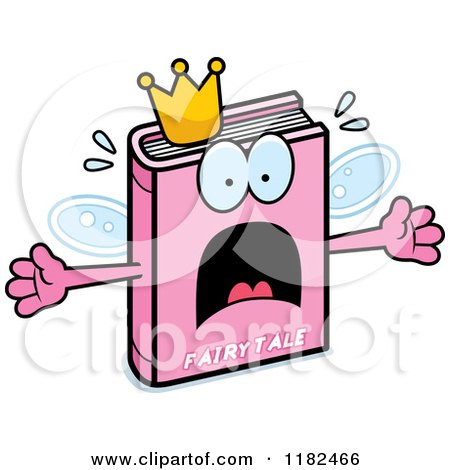 Cartoon of a Scared Pink Fairy Tale Book Mascot - Royalty Free Vector Clipart by Cory Thoman