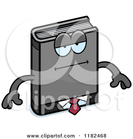 Cartoon of a Bored Business Book Mascot - Royalty Free Vector Clipart by Cory Thoman