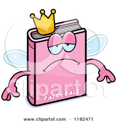 Cartoon of a Depressed Pink Fairy Tale Book Mascot - Royalty Free Vector Clipart by Cory Thoman