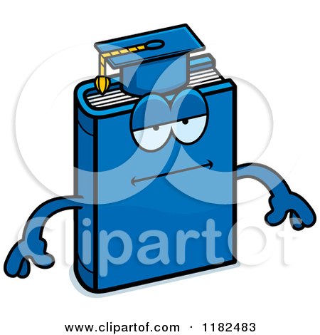 Cartoon of a Bored Blue Teacher Book Mascot - Royalty Free Vector Clipart by Cory Thoman