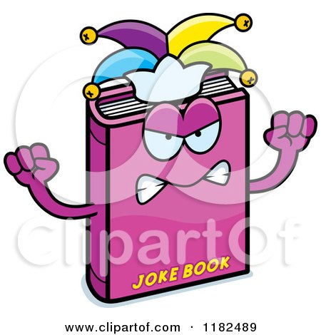 Cartoon of a Mad Jester Joke Book Mascot - Royalty Free Vector Clipart by Cory Thoman