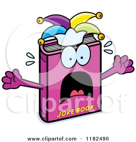 Cartoon of a Scared Jester Joke Book Mascot - Royalty Free Vector Clipart by Cory Thoman
