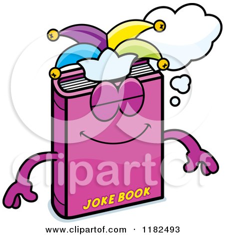 Cartoon of a Dreaming Jester Joke Book Mascot - Royalty Free Vector Clipart by Cory Thoman