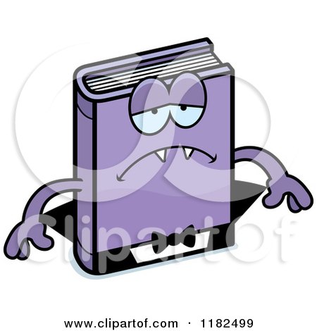Cartoon of a Depressed Horror Vampire Book Mascot - Royalty Free Vector Clipart by Cory Thoman