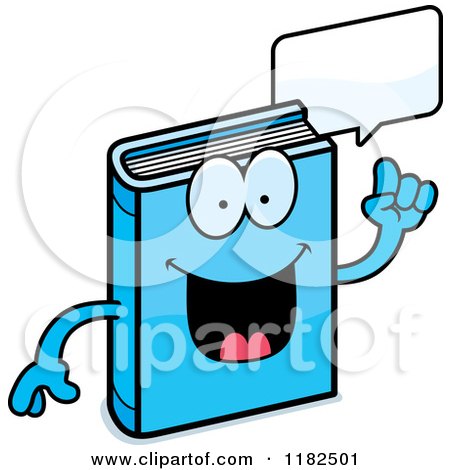 Cartoon of a Talking Blue Book Mascot - Royalty Free Vector Clipart by Cory Thoman