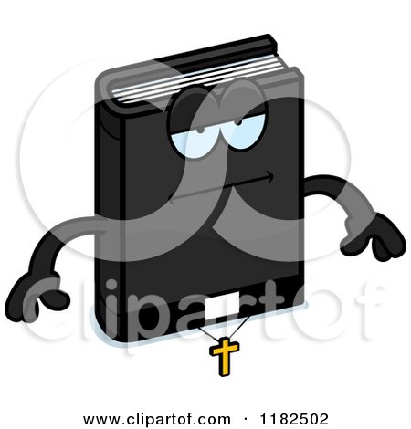Cartoon of a Bored Bible Mascot - Royalty Free Vector Clipart by Cory Thoman