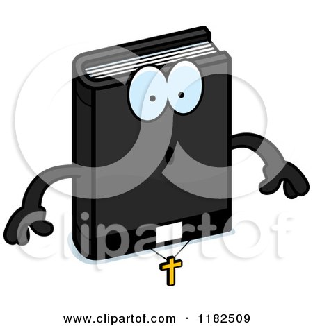 Cartoon of a Surprised Bible Mascot - Royalty Free Vector Clipart by Cory Thoman