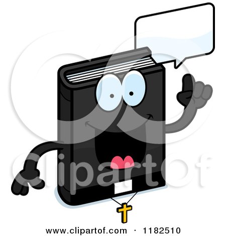 Cartoon of a Talking Bible Mascot - Royalty Free Vector Clipart by Cory Thoman