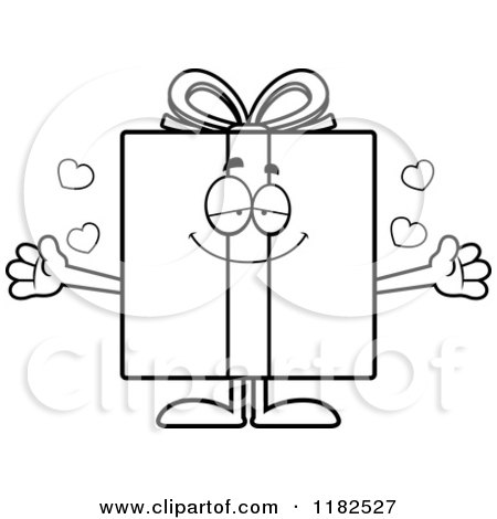 Cartoon of a Black And White Loving Gift Box Mascot - Royalty Free Vector Clipart by Cory Thoman