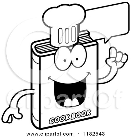 Cartoon of a Black and White Talking Cook Book Mascot - Royalty Free Vector Clipart by Cory Thoman