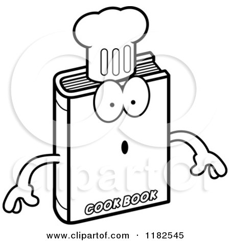 Cartoon of a Black and White Surprised Cook Book Mascot - Royalty Free Vector Clipart by Cory Thoman