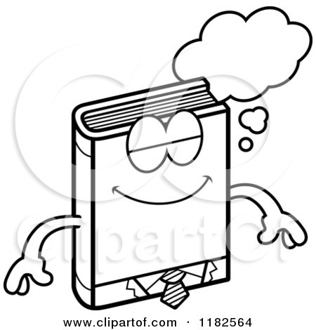 Black and White Dreaming Business Book Mascot - Royalty Free Vector Clipart by Cory Thoman