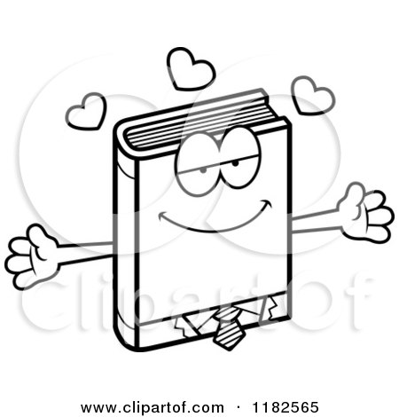 Black and White Loving Business Book Mascot - Royalty Free Vector Clipart by Cory Thoman