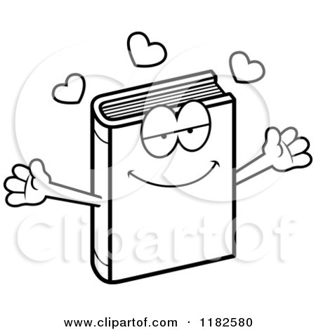 Black and White Loving Book Mascot - Royalty Free Vector Clipart by Cory Thoman