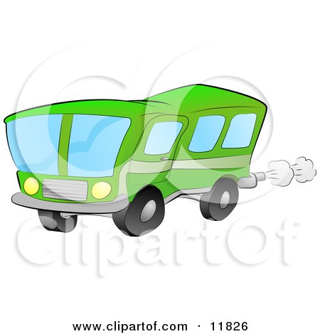 Green Bus for Public Transportation Clipart Illustration by AtStockIllustration