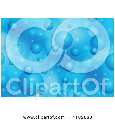 Cartoon of a Background of Blue Bubbles in Water - Royalty Free Vector Clipart by visekart