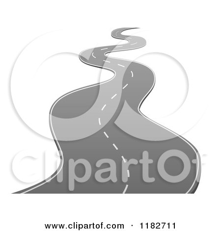 Clipart of a Curvy Road Way - Royalty Free Vector Illustration by vectorace