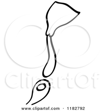 Clipart of a Black and White Stick Drawing of a Diver - Royalty Free Vector Illustration by Zooco