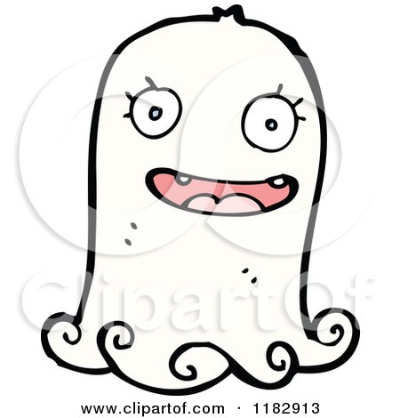 Cartoon of a Happy Ghost - Royalty Free Vector Illustration by lineartestpilot