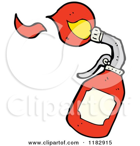 Cartoon of a Flamethrower - Royalty Free Vector Illustration by lineartestpilot
