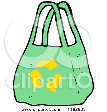 Cartoon of a Recycle Bag - Royalty Free Vector Illustration by lineartestpilot