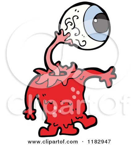 Cartoon of a One Eyed Monster - Royalty Free Vector Illustration by lineartestpilot