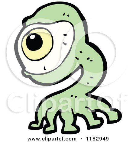 Cartoon of a One Eyed Monster - Royalty Free Vector Illustration by lineartestpilot