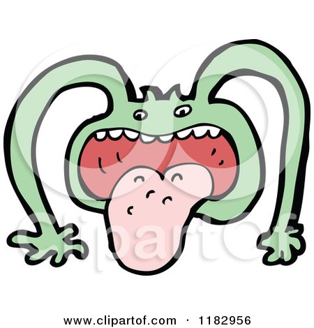 Cartoon of a Monster - Royalty Free Vector Illustration by lineartestpilot