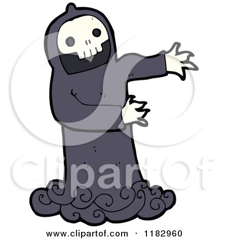 Cartoon of a Monster with a Skull Head - Royalty Free Vector Illustration by lineartestpilot