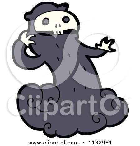 Cartoon of a Monster with a Skull Head - Royalty Free Vector Illustration by lineartestpilot