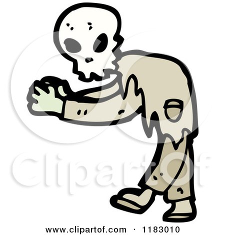 Cartoon of a Skull Monster - Royalty Free Vector Illustration by lineartestpilot