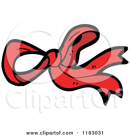 Cartoon of a Red Bow - Royalty Free Vector Illustration by lineartestpilot