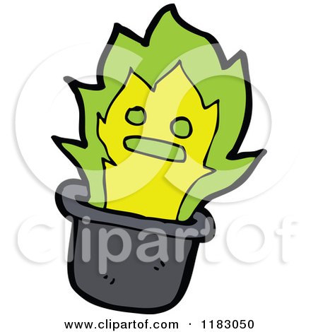 Cartoon of Magic Hat with Flames - Royalty Free Vector Illustration by lineartestpilot