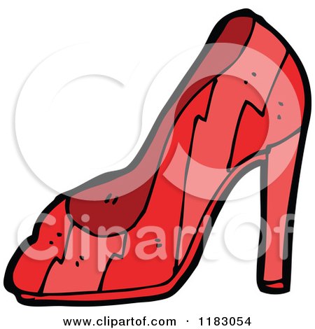 Cartoon of a High Heel Shoe - Royalty Free Vector Illustration by lineartestpilot