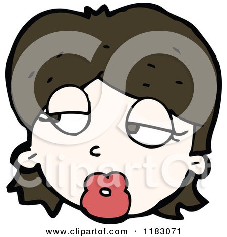 Cartoon of the Head of a Girl - Royalty Free Vector Illustration by lineartestpilot