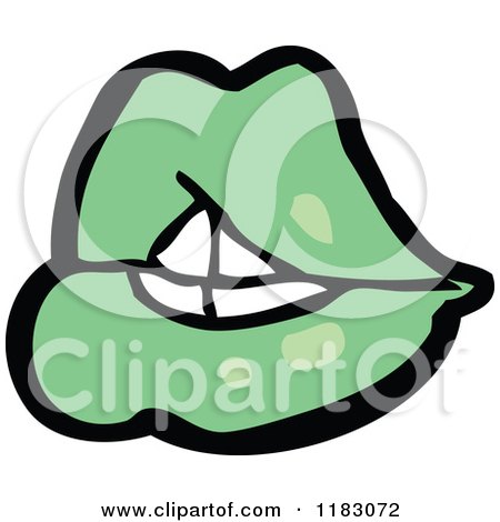 Cartoon of Green Lips - Royalty Free Vector Illustration by lineartestpilot