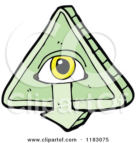 Cartoon of an All Seeing Mystic Eye - Royalty Free Vector Illustration by lineartestpilot