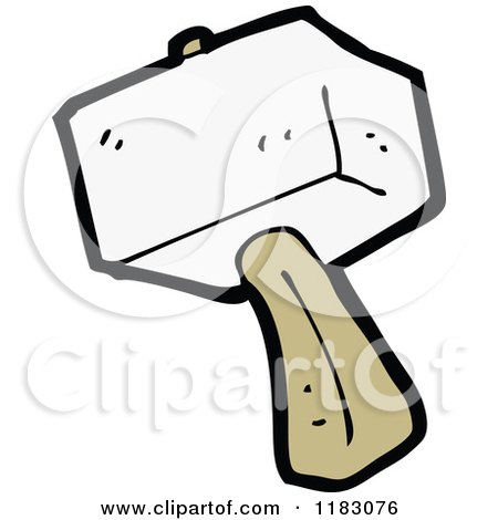 Cartoon of a Hammer - Royalty Free Vector Illustration by lineartestpilot