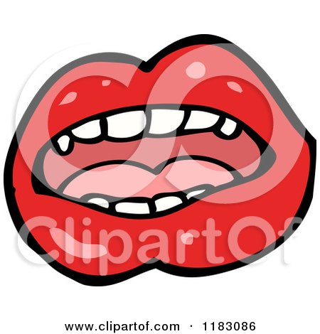Cartoon of a Vampires Lips - Royalty Free Vector Illustration by lineartestpilot