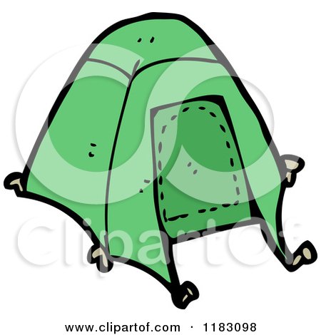 Cartoon of a Tent - Royalty Free Vector Illustration by lineartestpilot