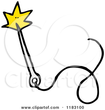 Cartoon of a Magic Wand - Royalty Free Vector Illustration by lineartestpilot
