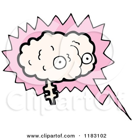 Cartoon of Brain in a Speaking Bubble - Royalty Free Vector Illustration by lineartestpilot