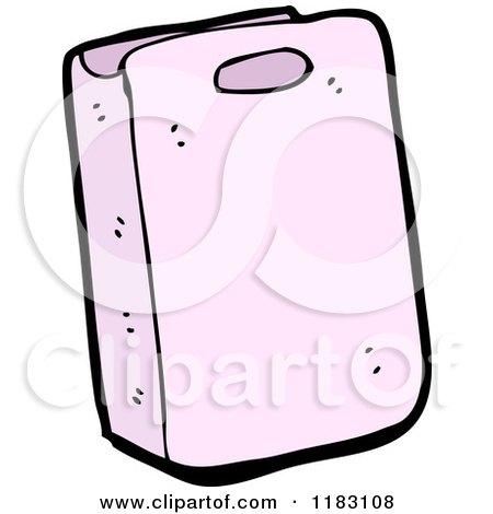Cartoon of a Pink Bag - Royalty Free Vector Illustration by lineartestpilot