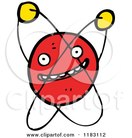 Cartoon of the Atomic Symbol Mascot - Royalty Free Vector Illustration by lineartestpilot