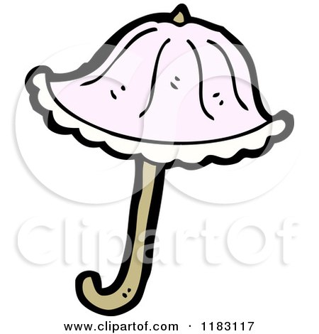 Cartoon of a Pink Parasol - Royalty Free Vector Illustration by lineartestpilot