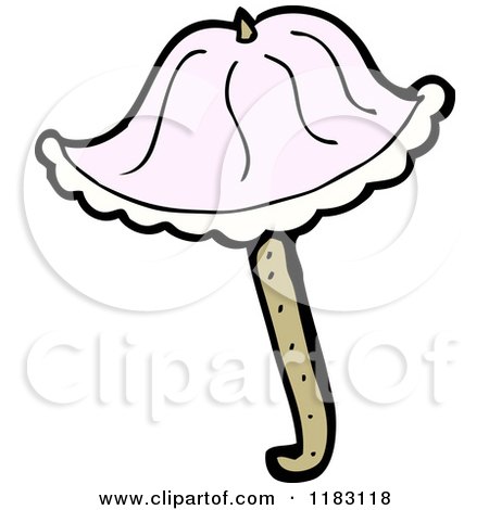 Cartoon of a Pink Parasol - Royalty Free Vector Illustration by lineartestpilot
