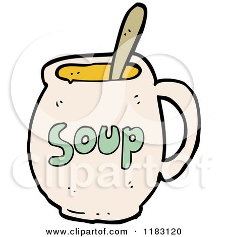 Cartoon of a Mug of Soup - Royalty Free Vector Illustration by lineartestpilot
