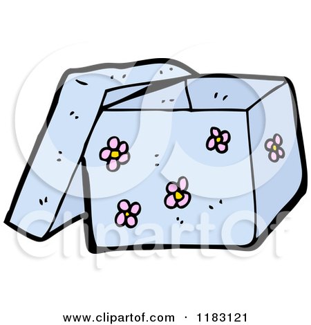 Cartoon of a Flowered Box - Royalty Free Vector Illustration by lineartestpilot