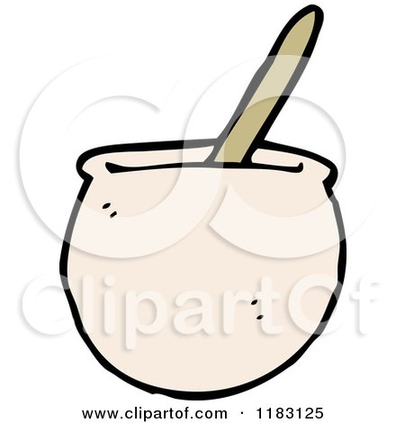 Cartoon of a Bowl of Soup - Royalty Free Vector Illustration by lineartestpilot